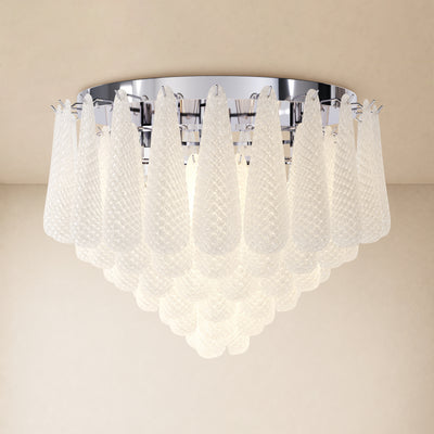 Veloria Murano Glass Leaf Flush Mount 30"D