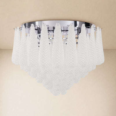 Veloria Murano Glass Leaf Flush Mount 30"D