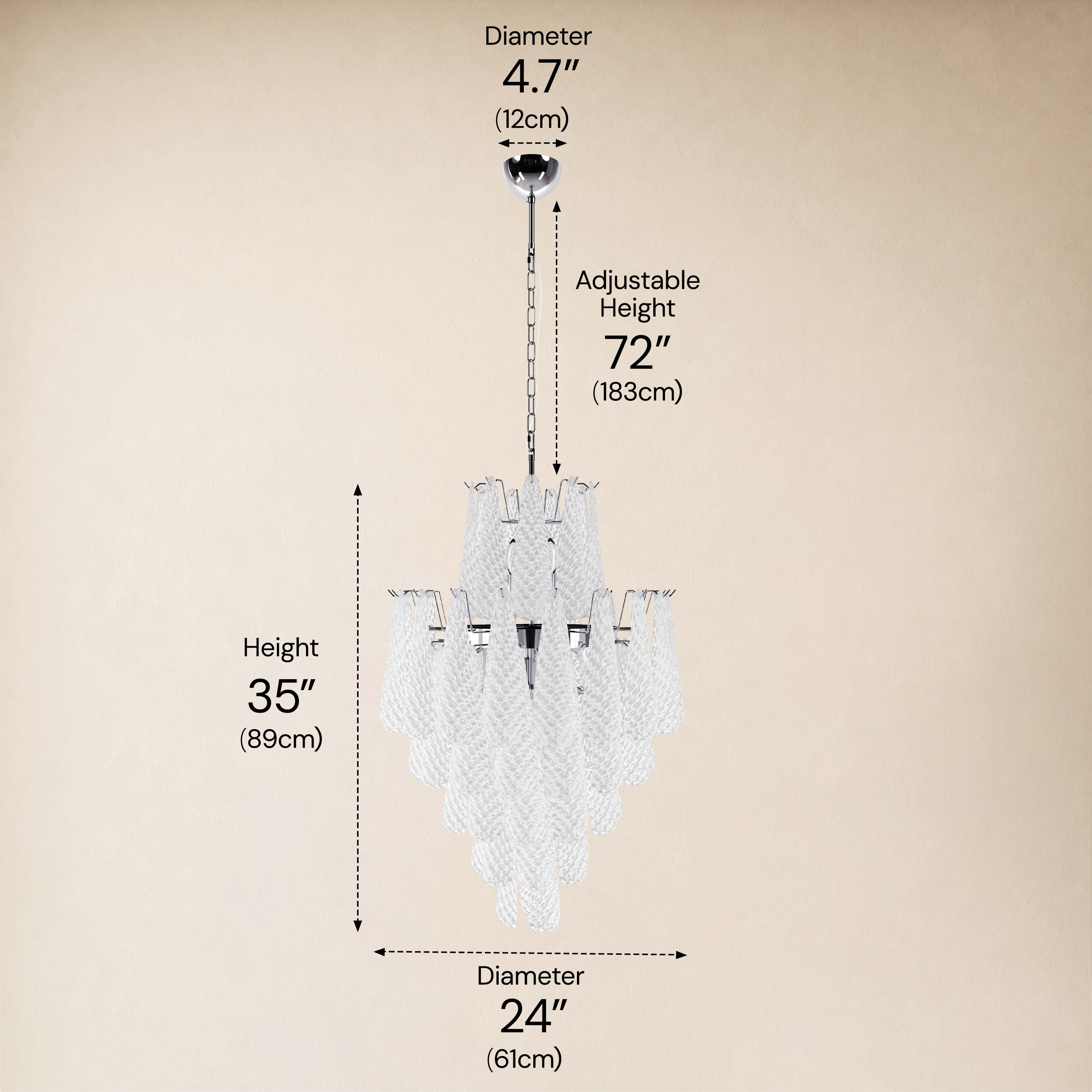 #Glass_White,Finish_Silver,Size_24" dimensions 4