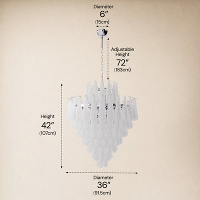 Veloria Murano Glass Leaf Tiered Chandelier 36"D