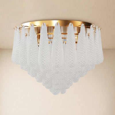 Veloria Murano Glass Leaf Flush Mount 30"D