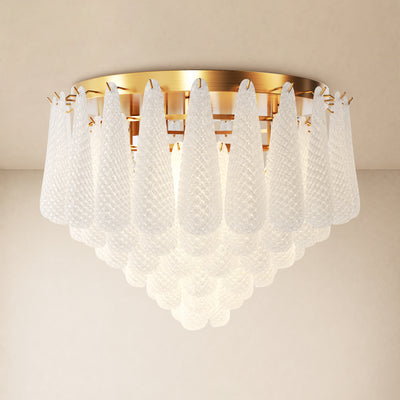 Veloria Murano Glass Leaf Flush Mount 30"D