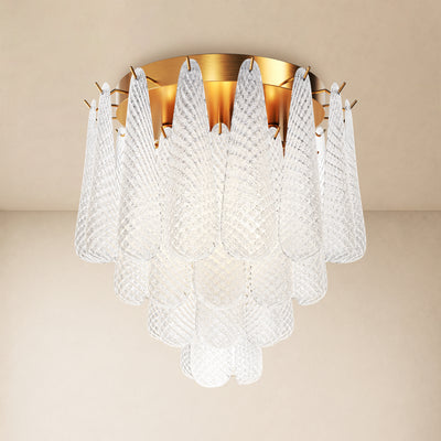 Veloria Murano Glass Leaf Flush Mount 20"D