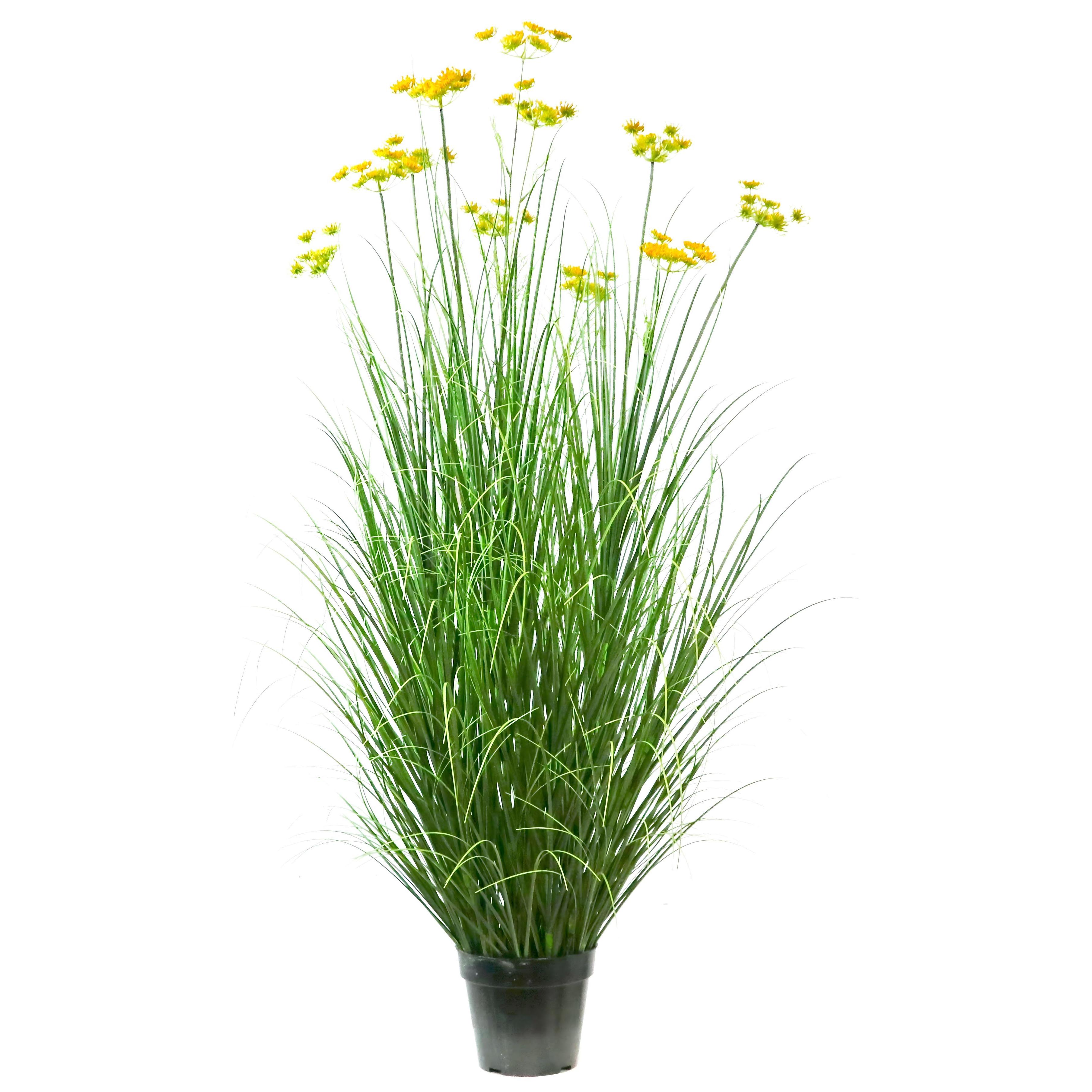Artificial 11-Head Carrot Flower with Curved Onion Grass Bonsai  18cm H