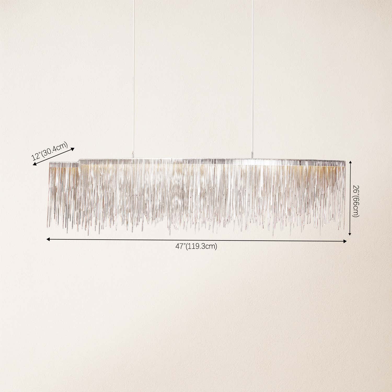 Teresa Cadena Metal Tassel Dining Room Light 120 cm W