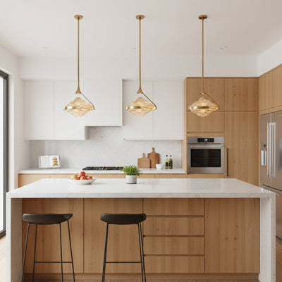Rivelia Glass Wavy Pendant Light