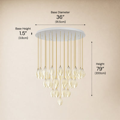 Veylune Ceramic Flower Cluster Chandelier 8"-48"D 