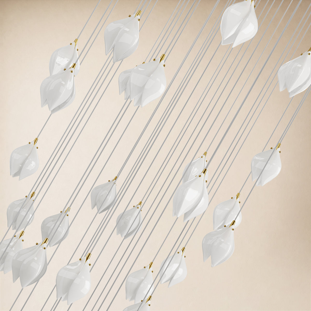 Veylune Ceramic Flower Cluster Chandelier 8"-48"D