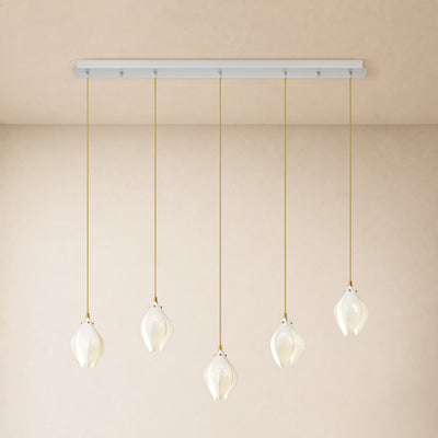Veylune Ceramic Flower Cluster Rectangular Chandelier 19.7"-60"W 
