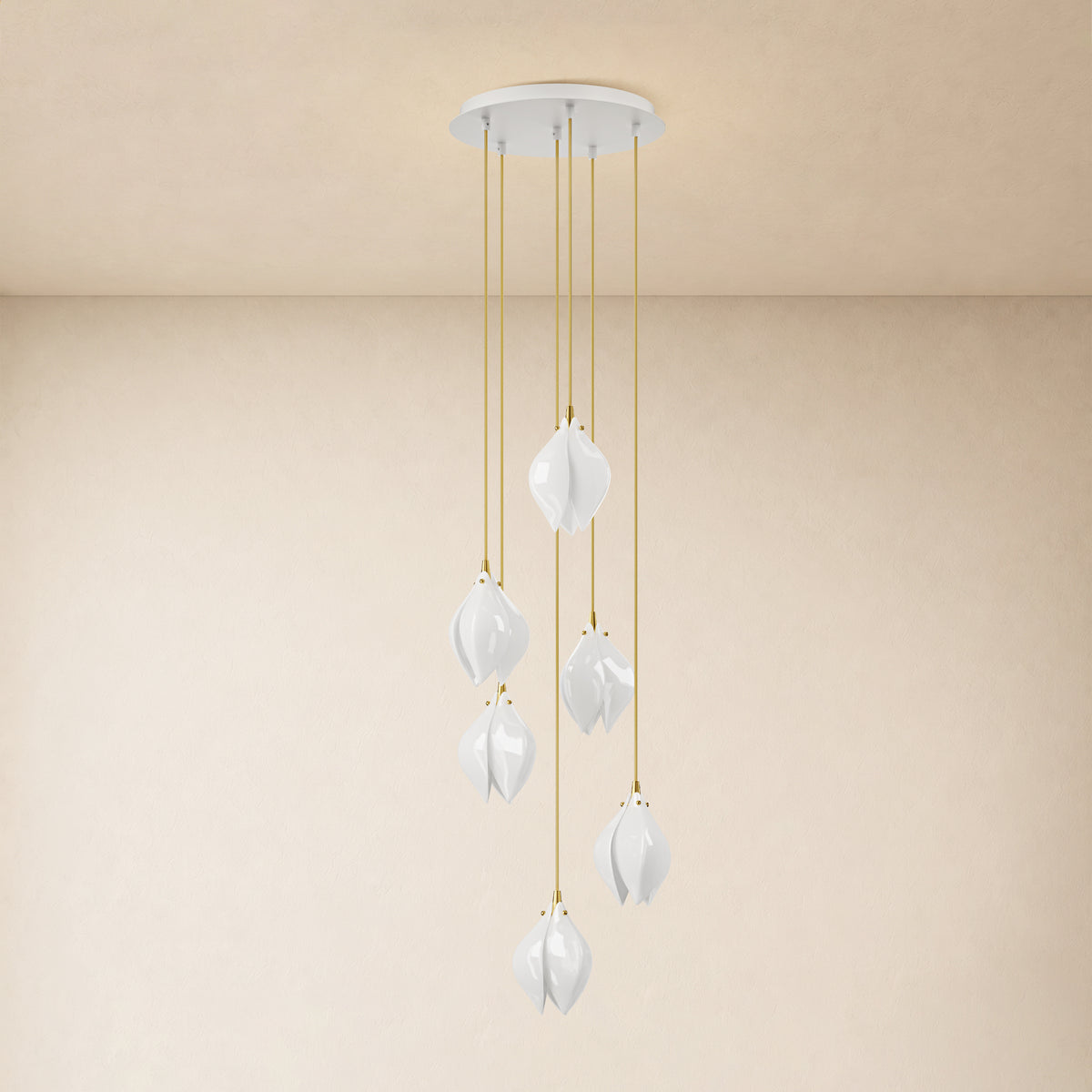 Veylune Ceramic Flower Cluster Chandelier 8"-48"D 