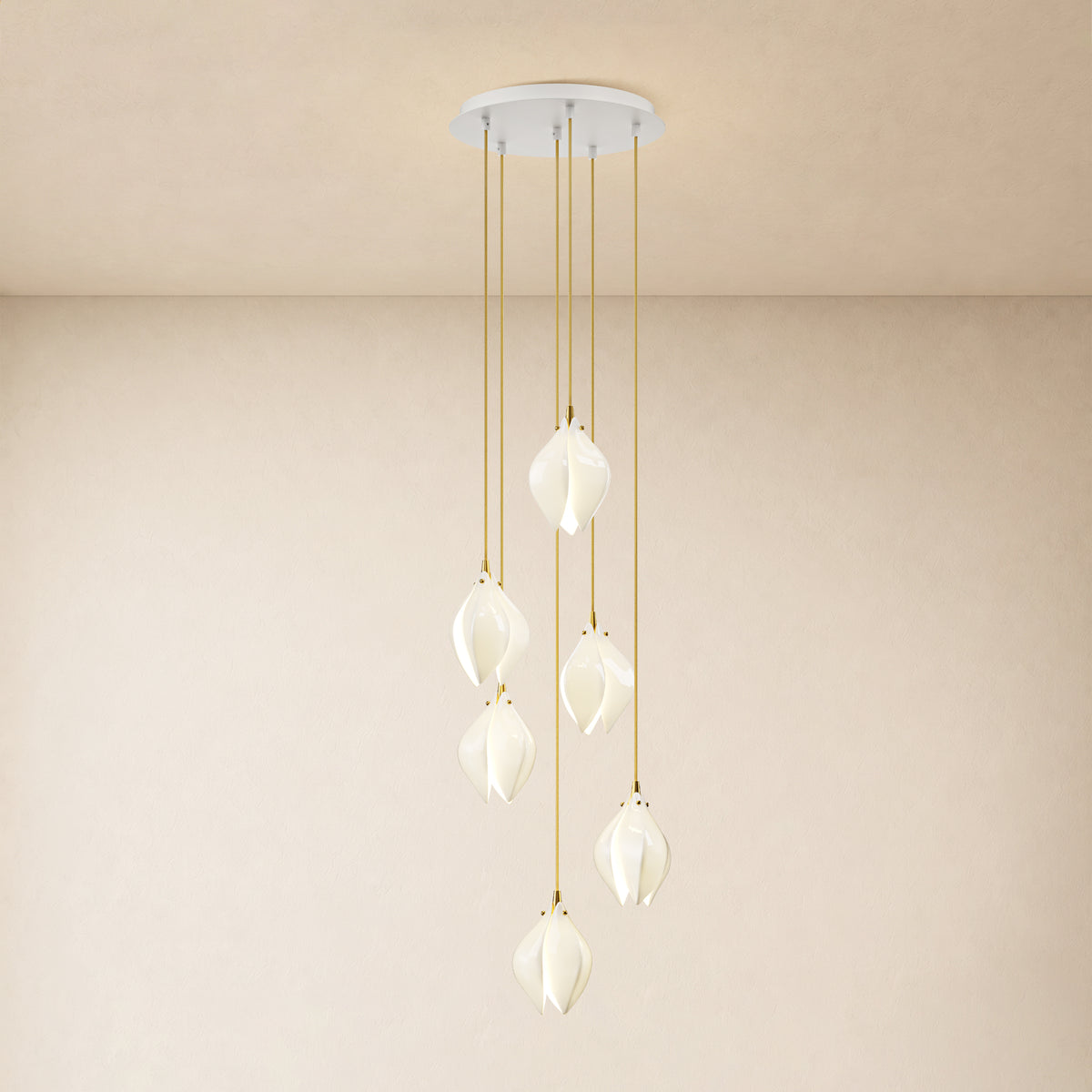 Veylune Ceramic Flower Cluster Chandelier 8"-48"D 
