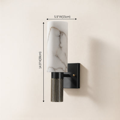 Xelora Alabaster Torch Wall Sconce