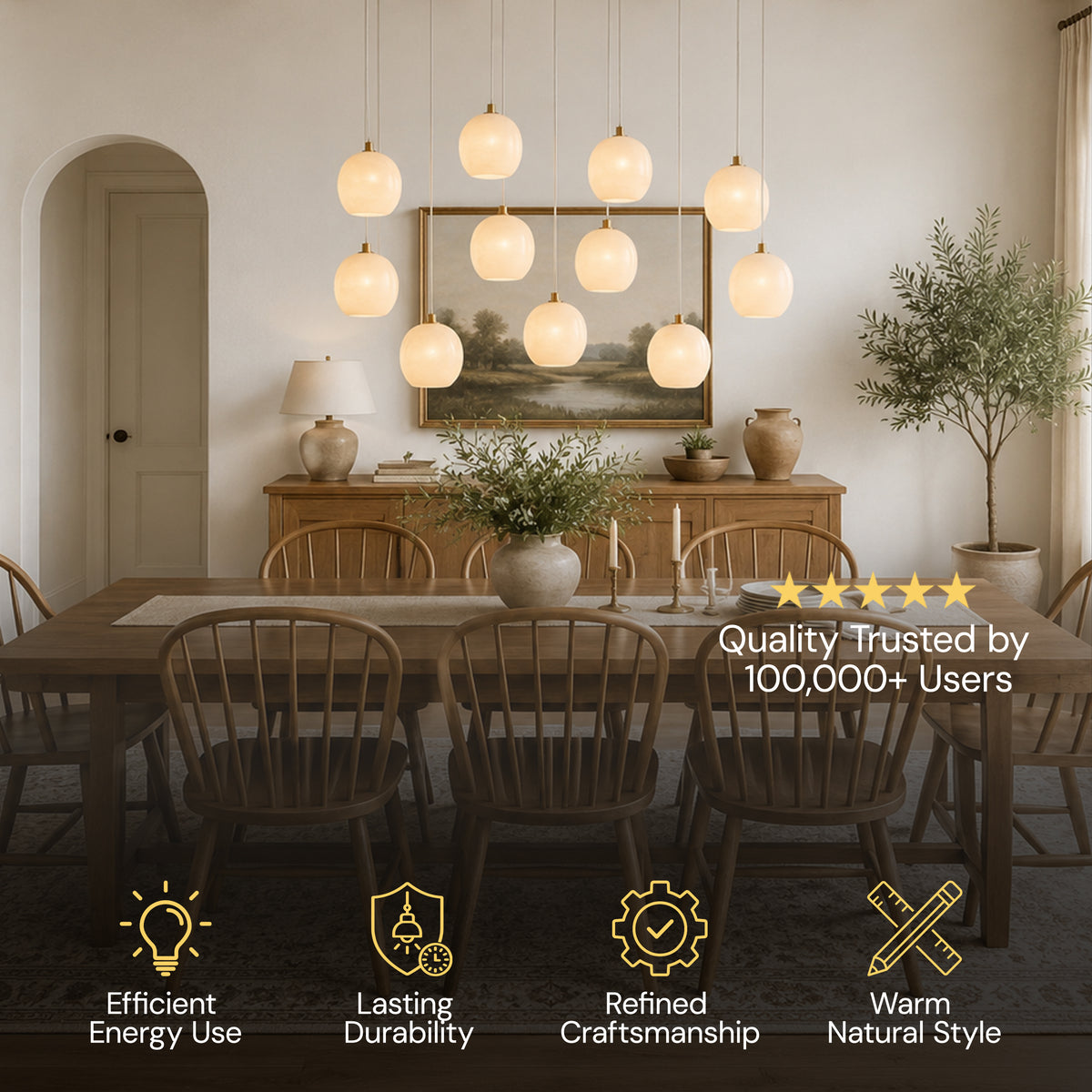 Quorvyn Resin Globe Linear Chandelier #_First_#
