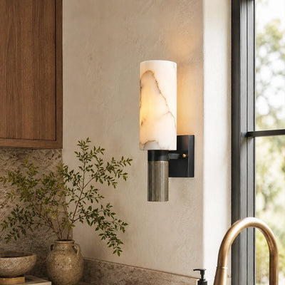 Xelora Alabaster Torch Wall Sconce