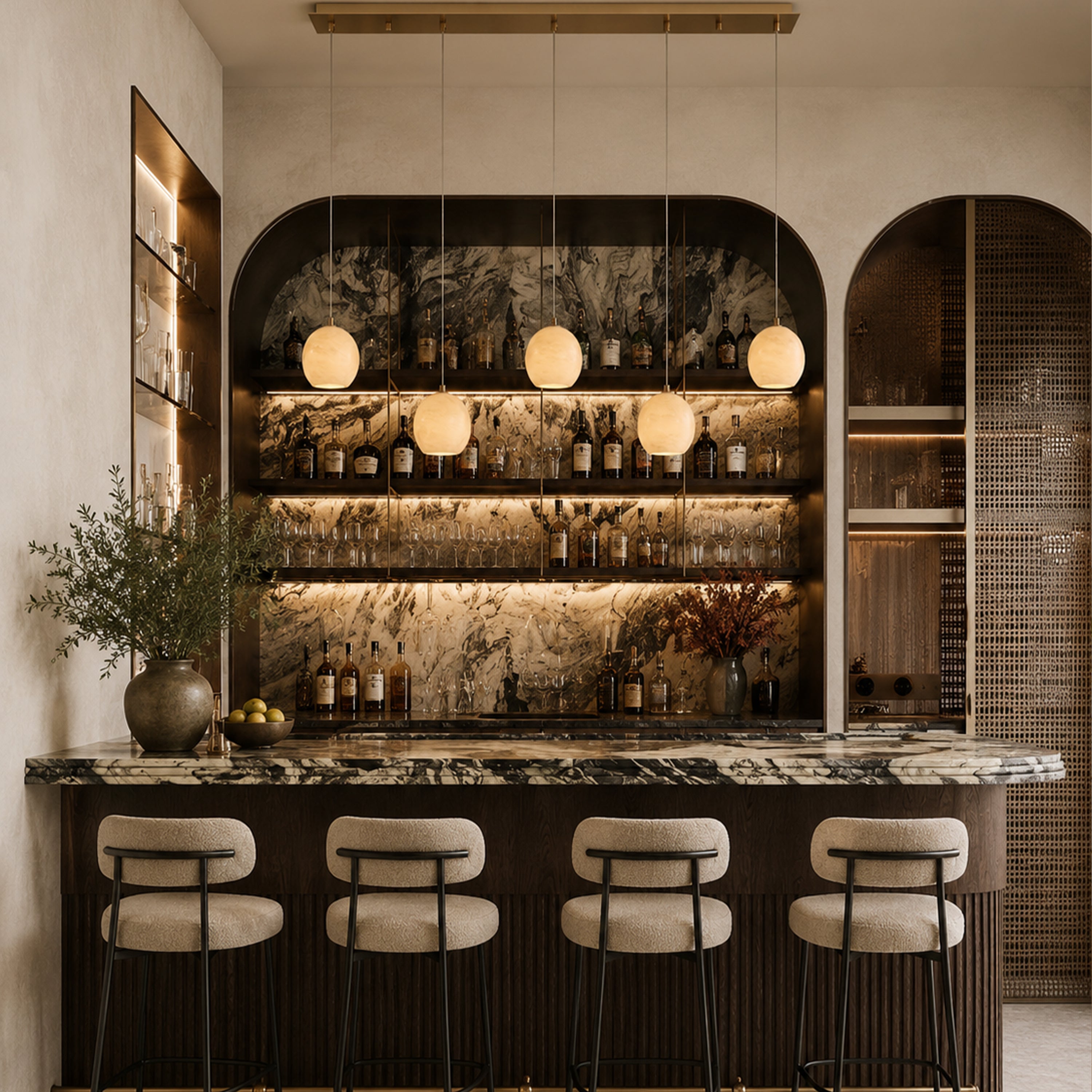 Quorvyn Resin Globe Linear Chandelier