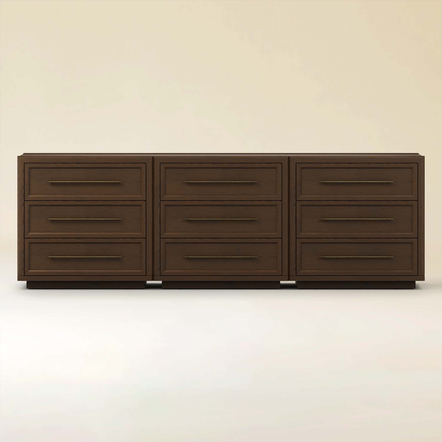 Alvar 95″ Oak 9-Drawer Chest(Set of 3)