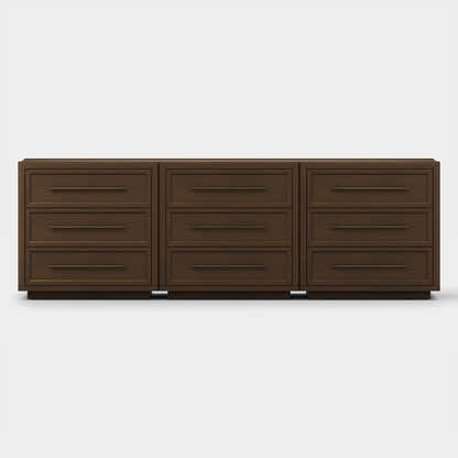 Alvar 95″ Oak 9-Drawer Chest(Set of 3)