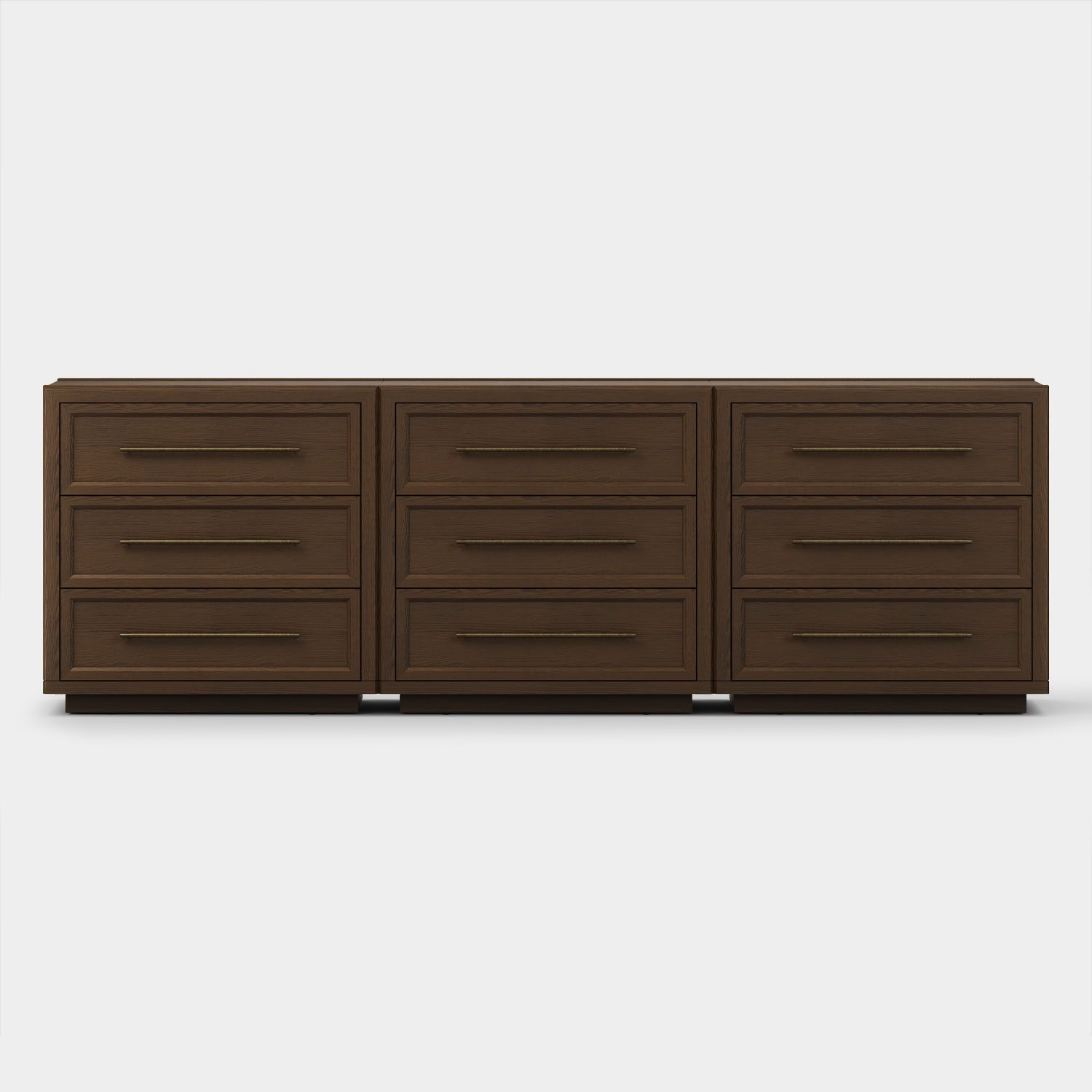 Alvar 95″ Oak 9-Drawer Chest(Set of 3)