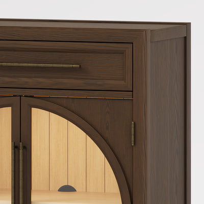 Alvar Arched 61" Oak Sideboard with Drawers(Set of 2)