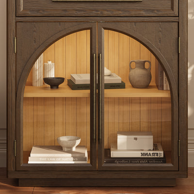 Alvar Arched 61" Oak Sideboard with Drawers(Set of 2)