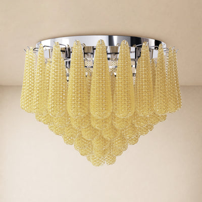 Veloria Murano Glass Leaf Flush Mount 30"D