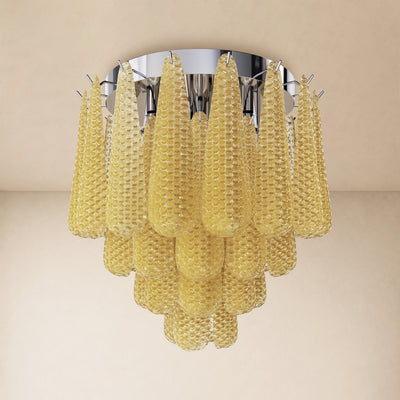 Veloria Murano Glass Leaf Flush Mount 20"D