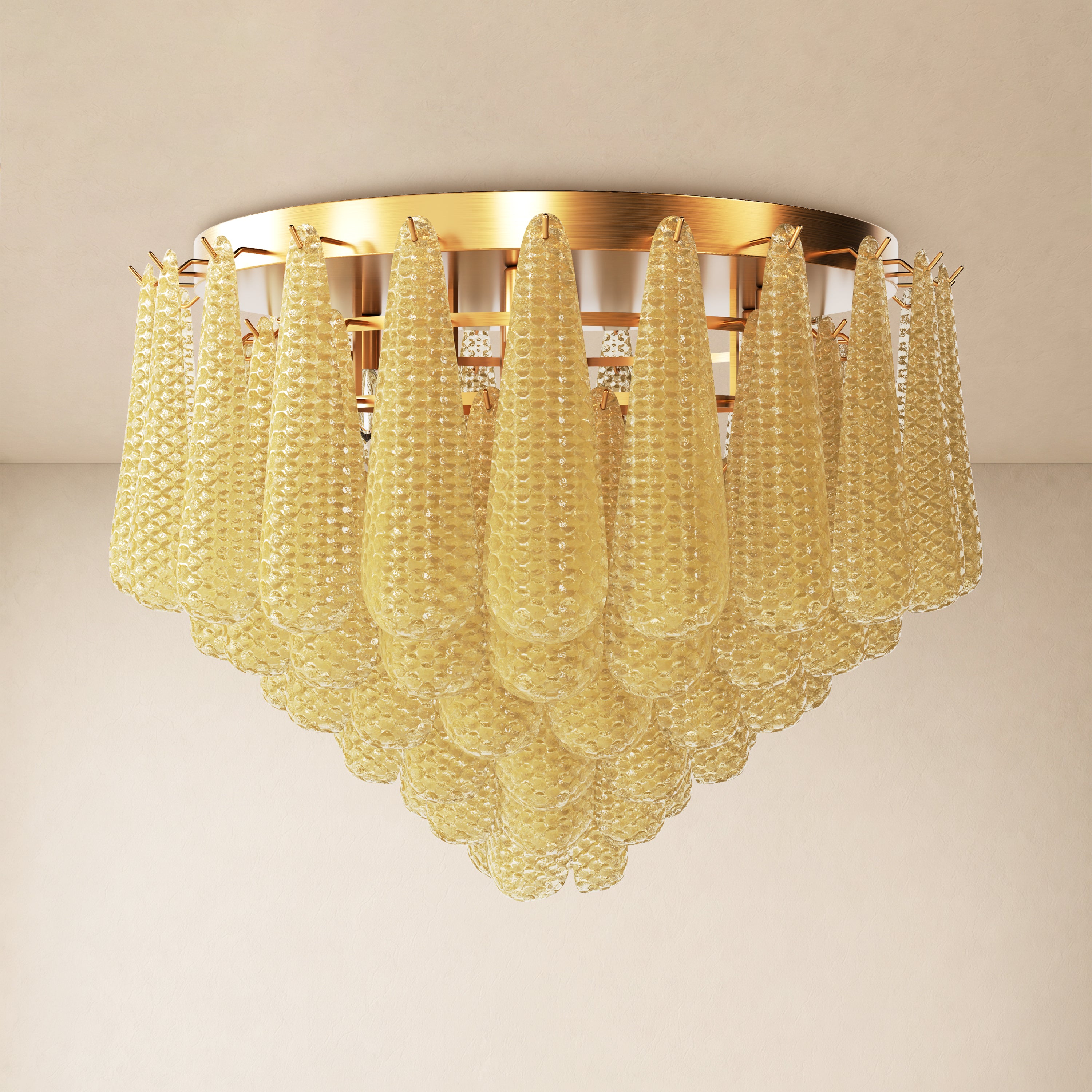 Veloria Murano Glass Leaf Flush Mount 30"D