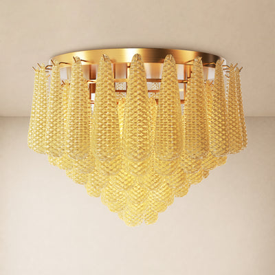 Veloria Murano Glass Leaf Flush Mount 30"D