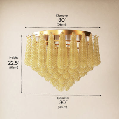 Veloria Murano Glass Leaf Flush Mount 30"D