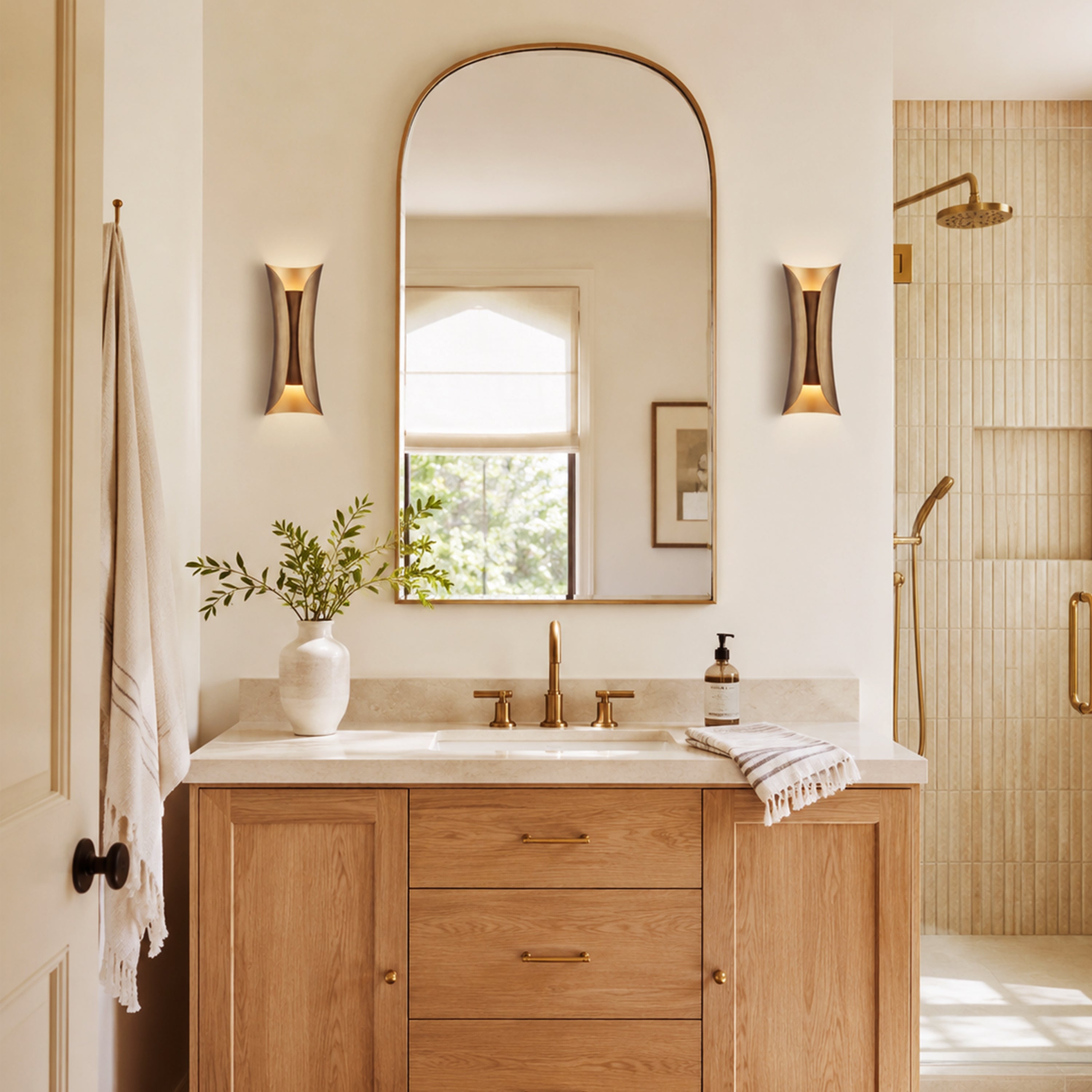 Zephyra Brass Hourglass Wall Sconce
