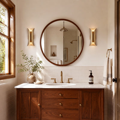 Zephyra Brass Hourglass Wall Sconce