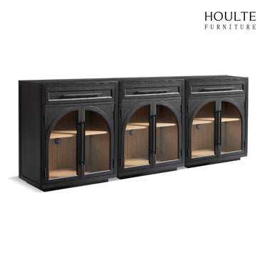 Alvar Arched 96" Oak Sideboard with Drawers(Set of 3)