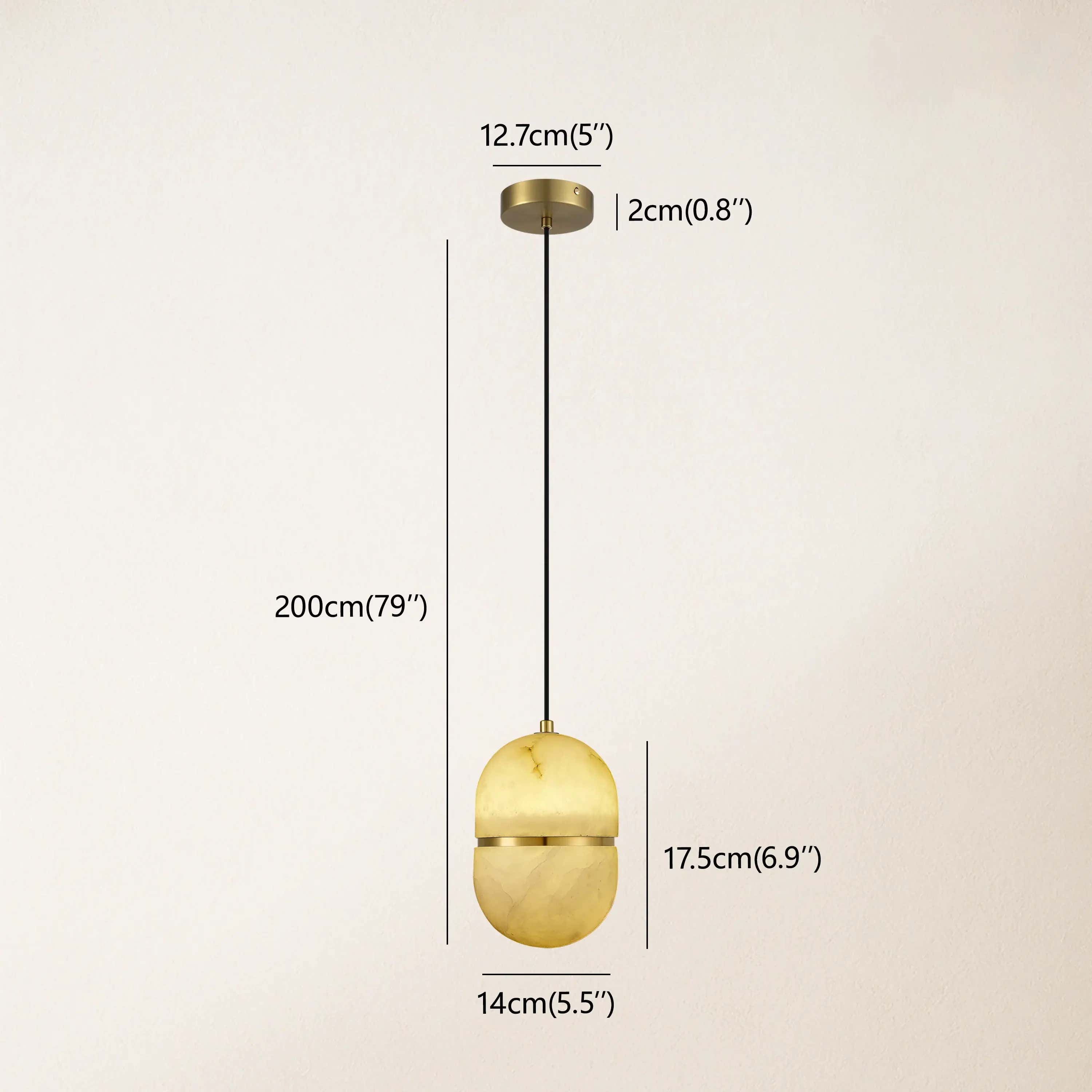 Hecate Alabaster Modern Pendant 14cm