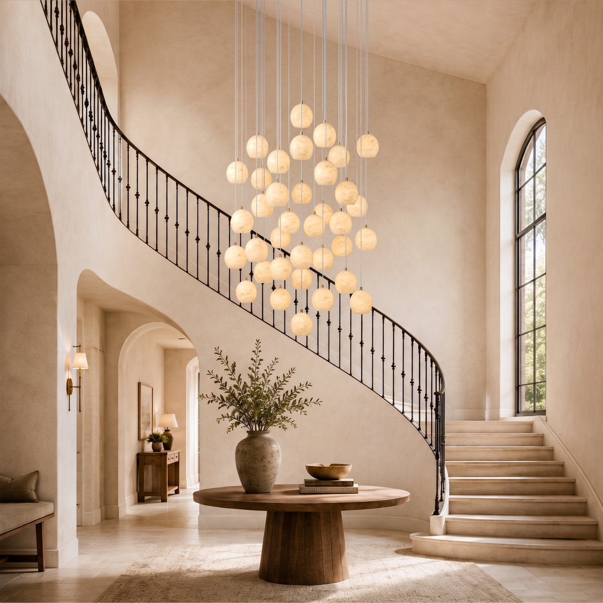 Quorvyn Resin Globe Round Chandelier