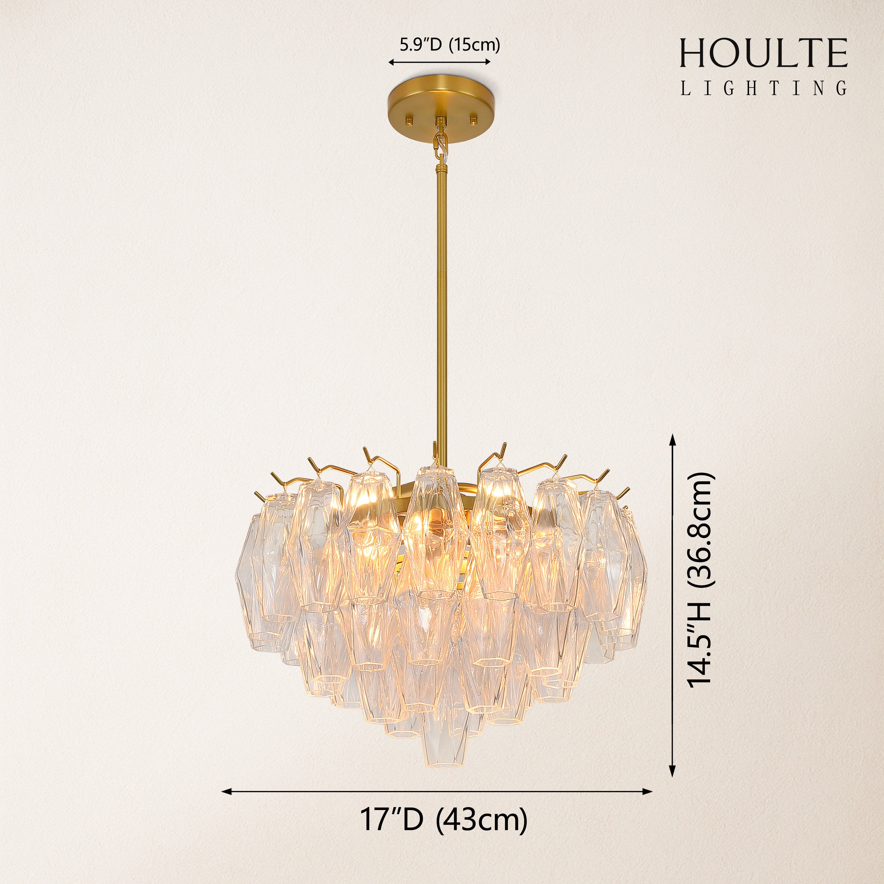 Celestial Drop Glass Crystal Glass Chandelier 43cm D