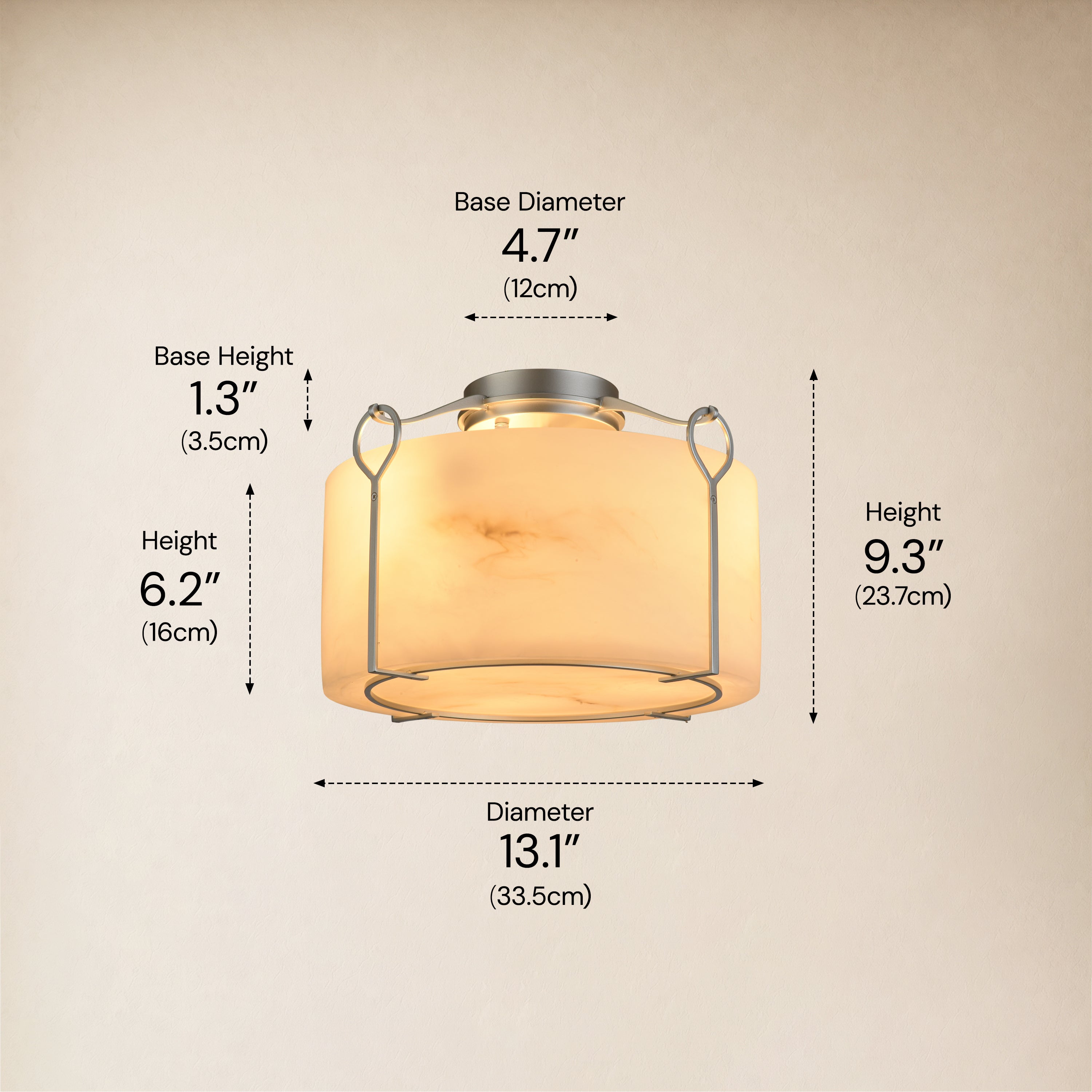 Alora Resin Alabaster Texture Round Flush Mount#Finish_Silver