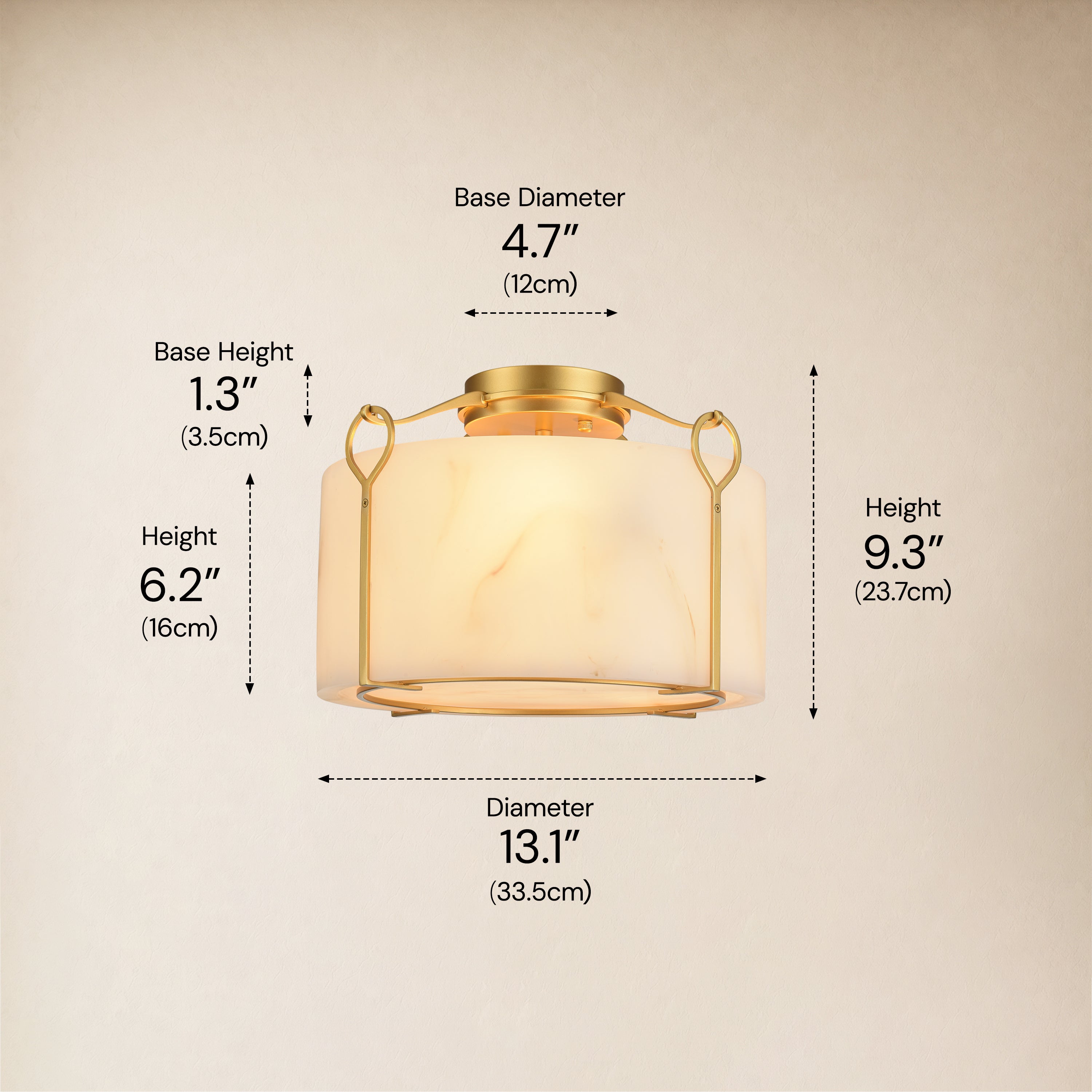 Alora Resin Alabaster Texture Round Flush Mount#Finish_Gold