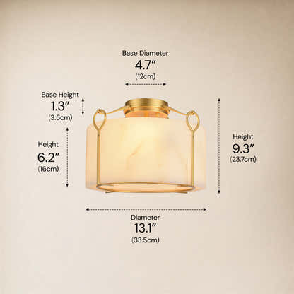 Alora Resin Alabaster Texture Round Flush Mount