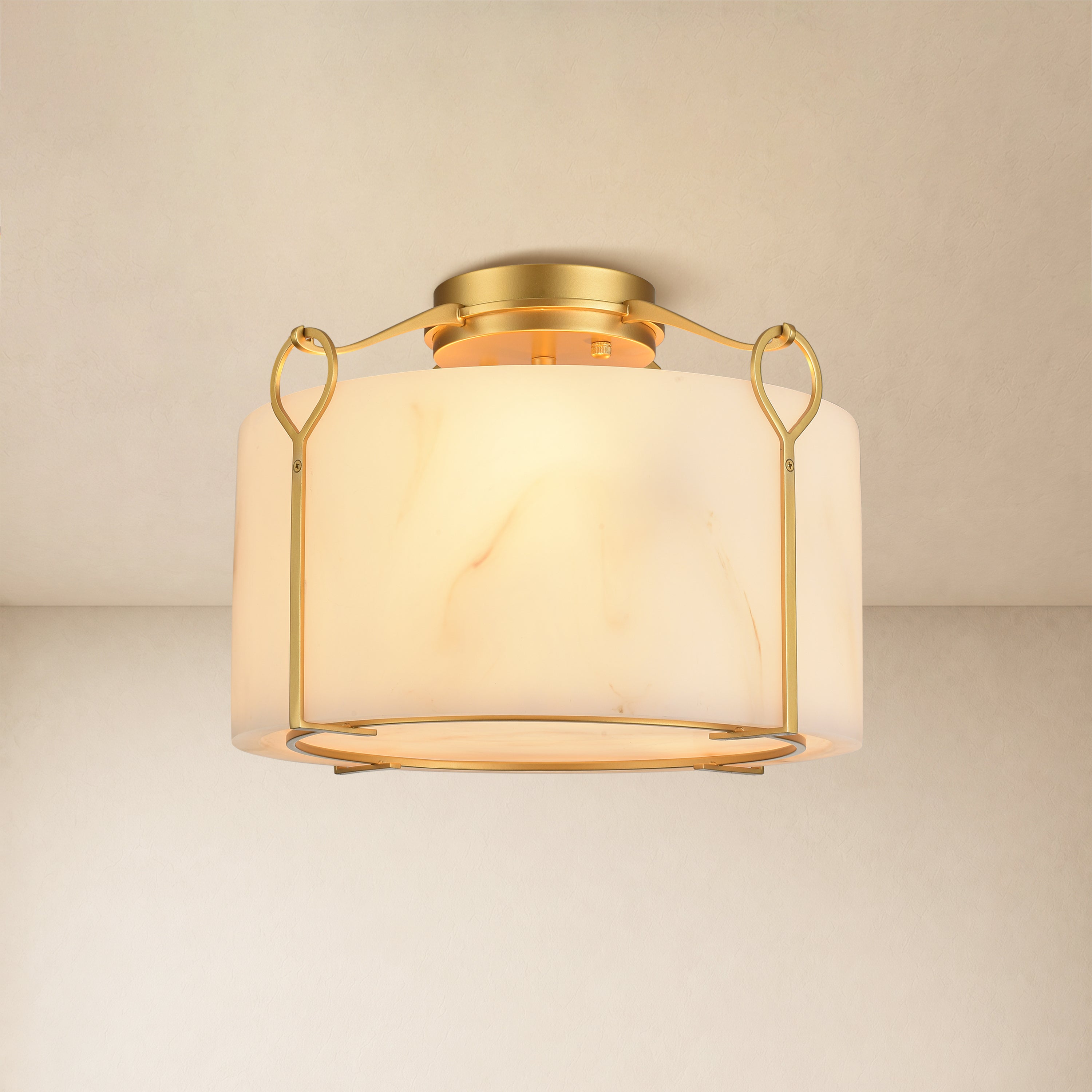 Alora Resin Round Flush Mount #Finish_Gold