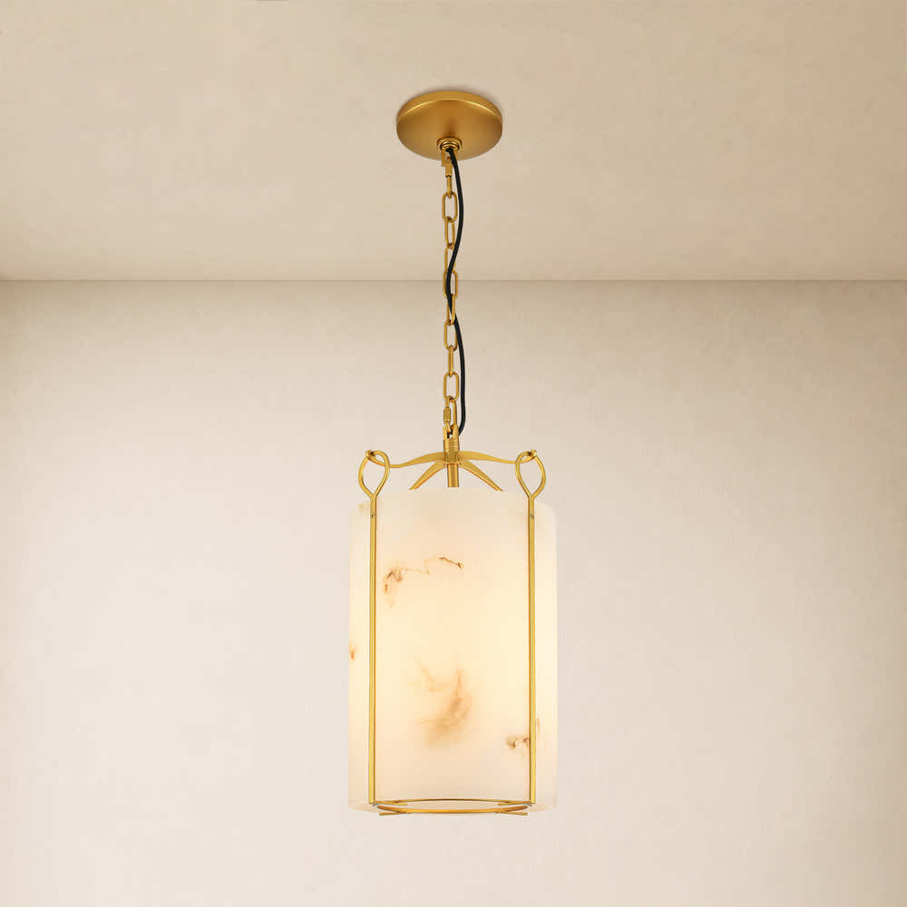 Alora Resin Round Pendant 9.8"W #Finish_Gold