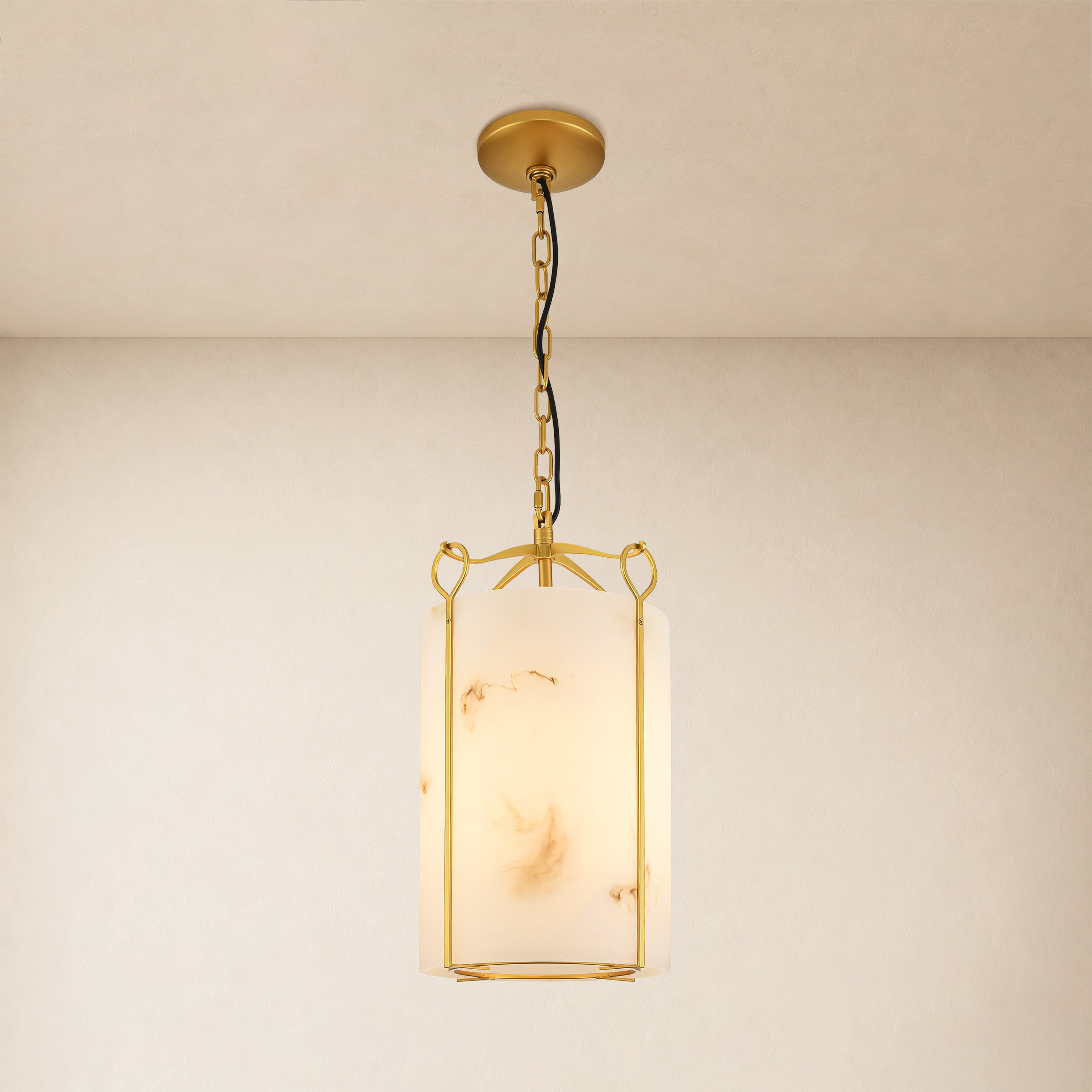 Alora Resin Round Pendant 9.8"W #Finish_Gold