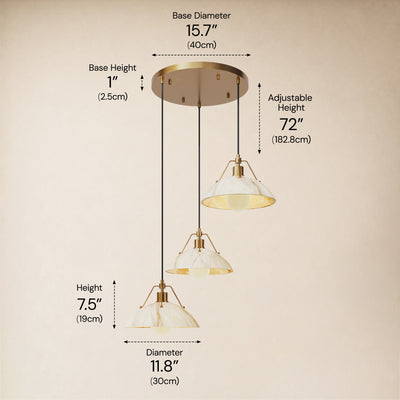 Aurevyn Resin 3-Light Round Pendant 15.7"D size-image 
