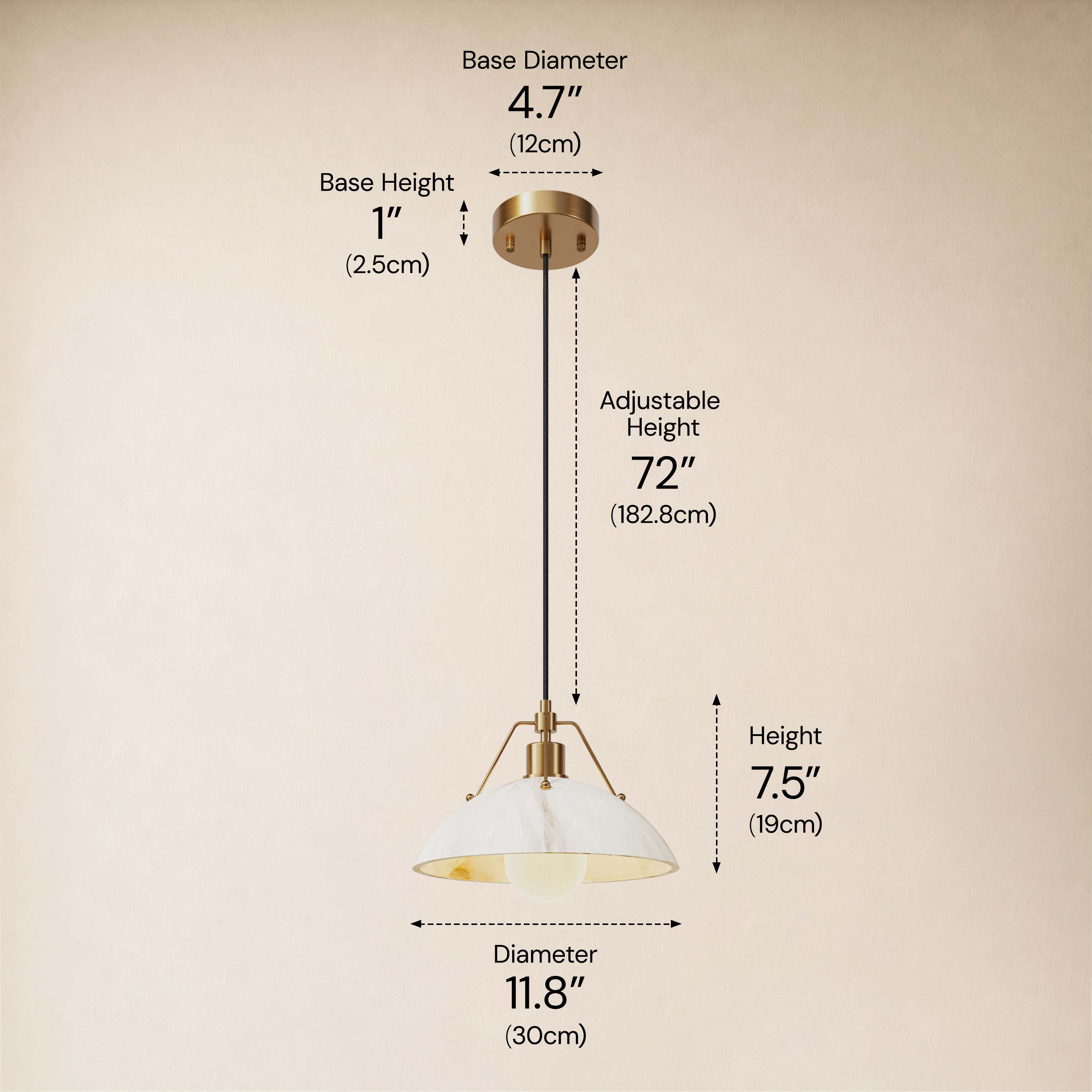 Aurevyn Resin Dome Pendant 11.8" 15.7"D