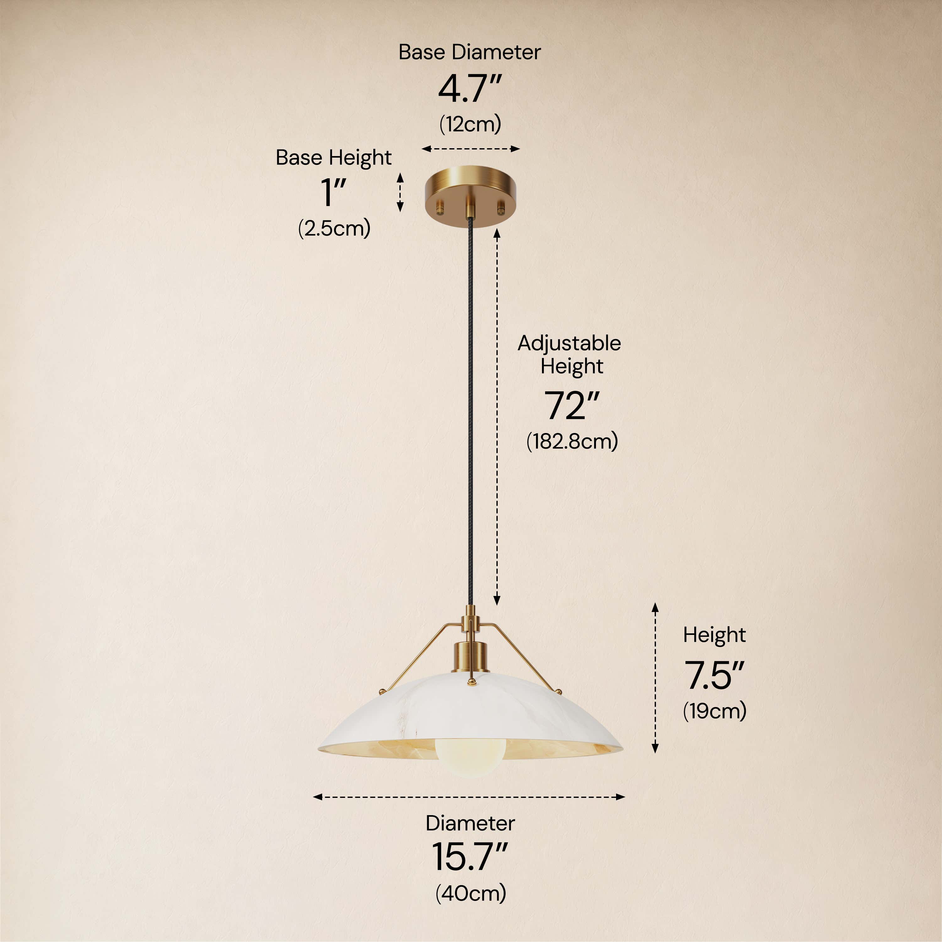 Aurevyn Resin Dome Pendant 11.8" 15.7"D