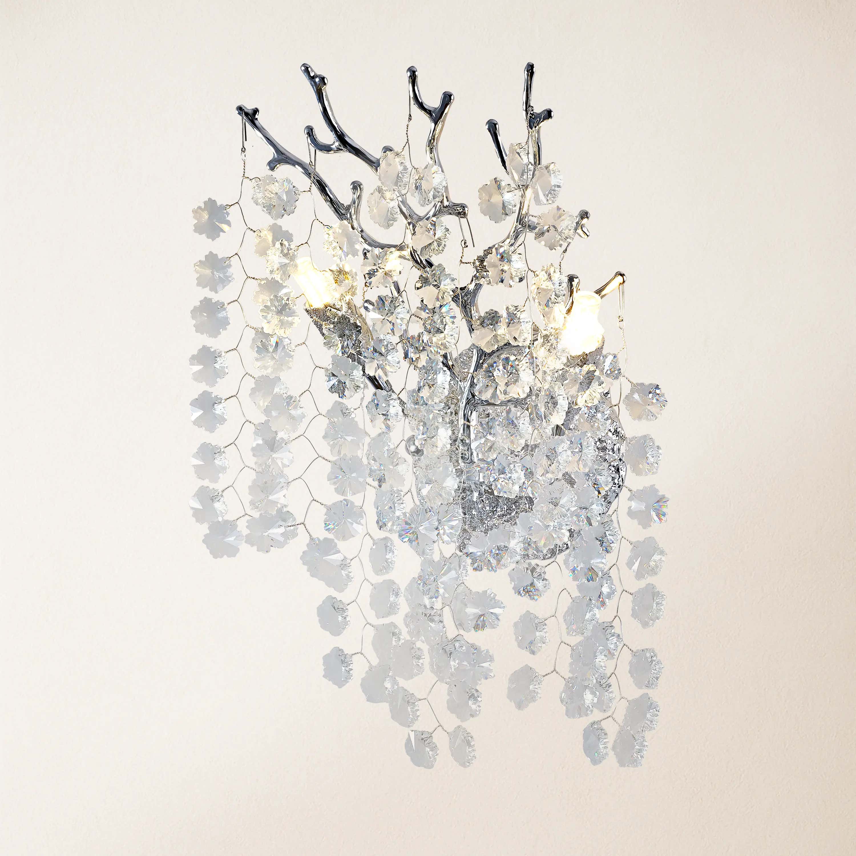 Lustre Branches Crystal Wall Sconce 10"W