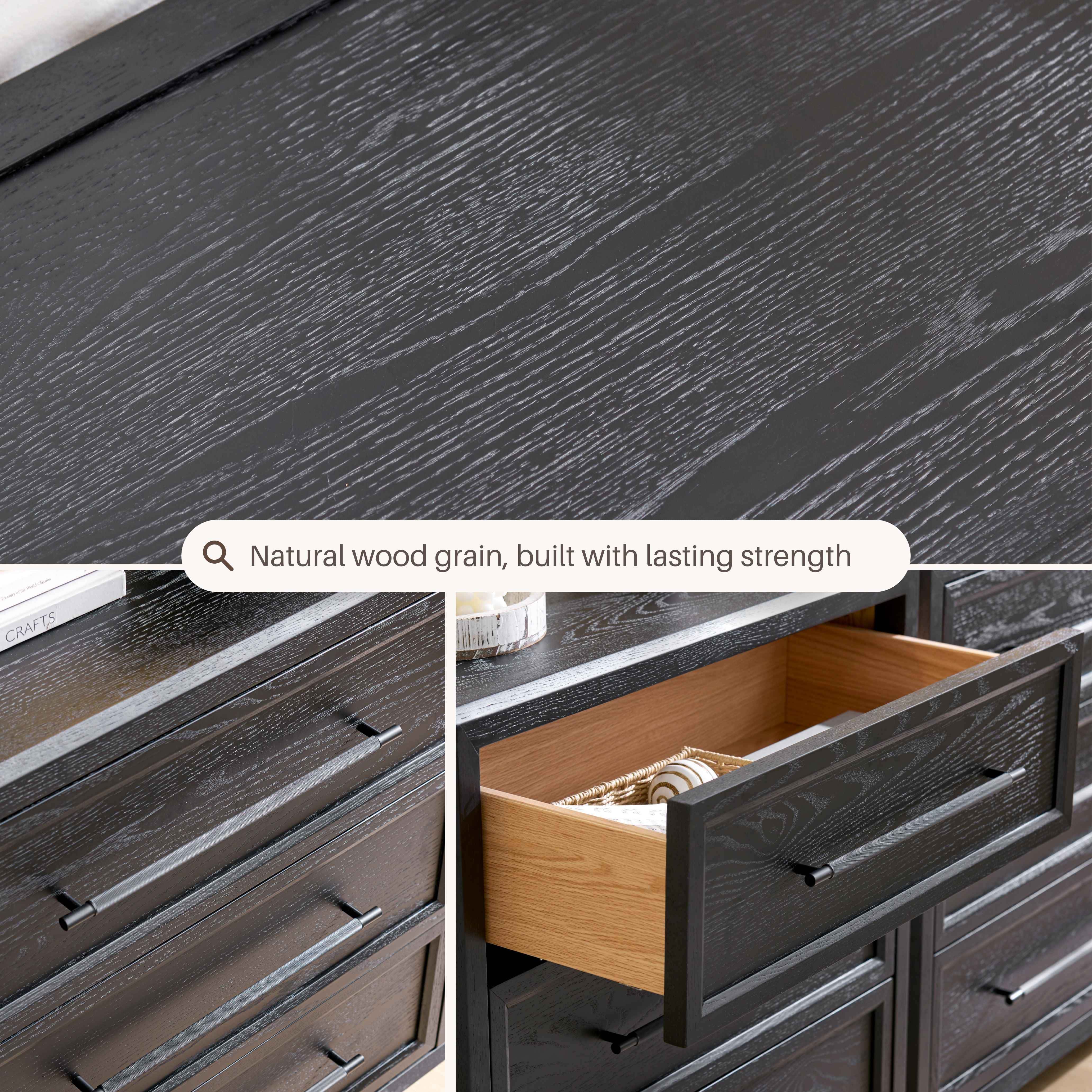 Alvar 63″ Oak 6-Drawer Chest(Set of 2)