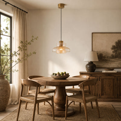 Zendria Crackle Glass Pendant Light