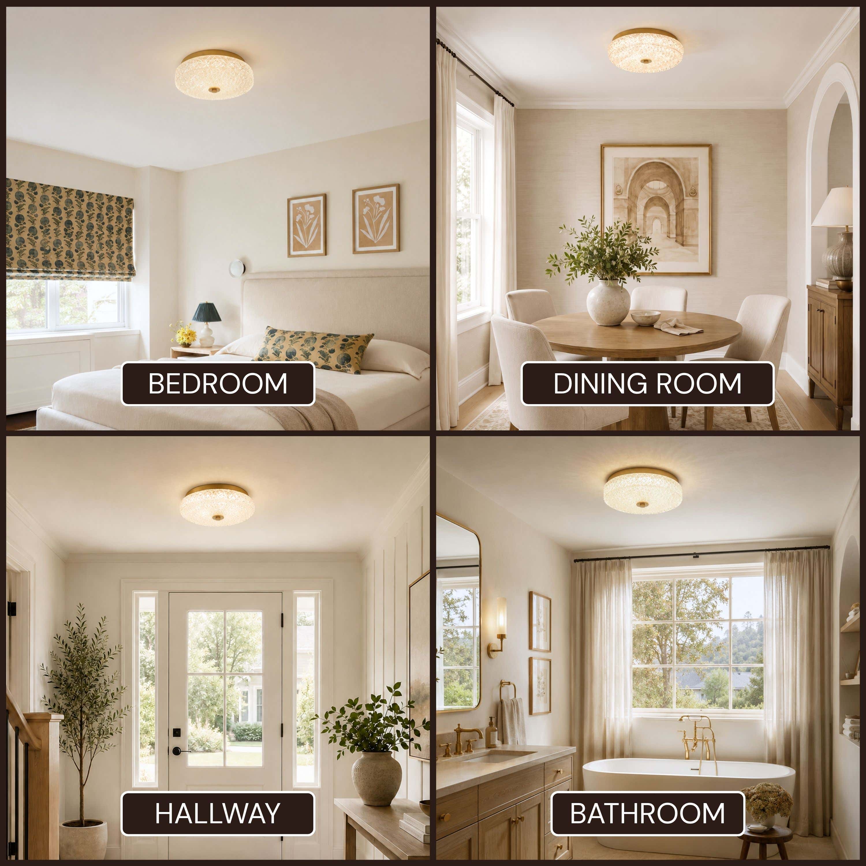 Marielle Crystal Glass Round Flush Mount