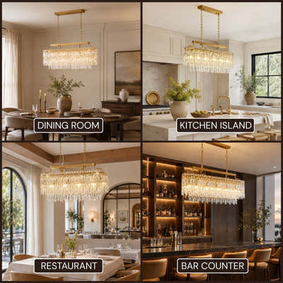 Lucentra Crystal Linear Chandelier 31"W