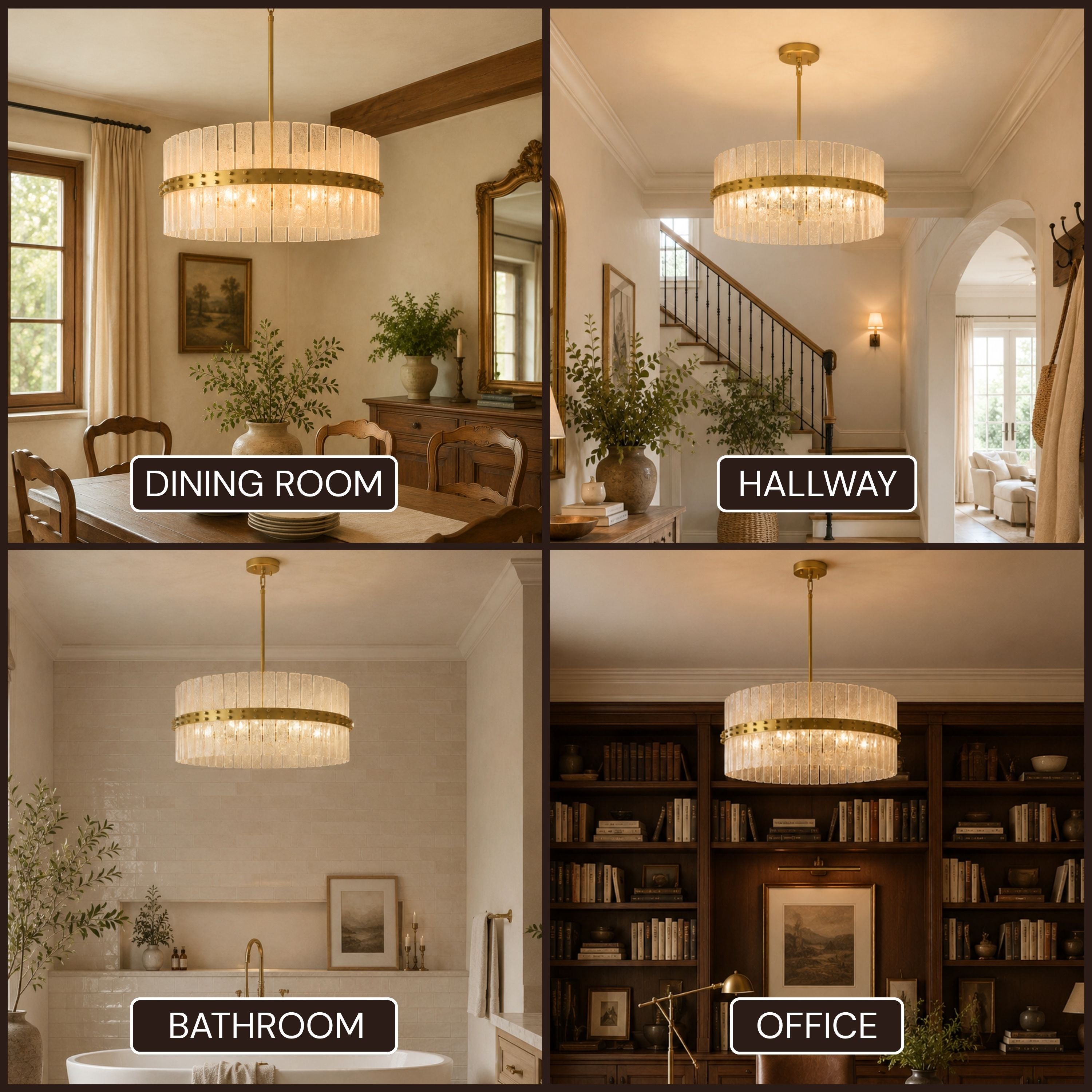 Mariselle Bubble Glass Round Chandelier 28"D